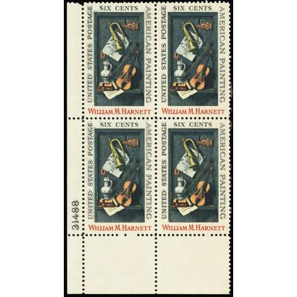 1386, MNH 6¢ Tagging Ghost Shift Error Looks Like Double Impression Stuart Katz