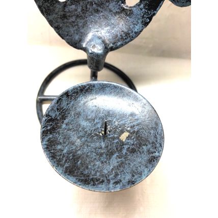 Tribal Candle Holder Metal Exotic Mask - Metal Art - African Mask - Fast Ship!