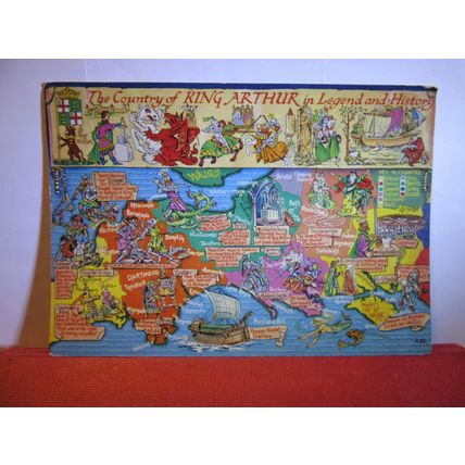MAP, KING ARTHUR'S COUNTRY unused postcard by Lilywhite dated 1970 =