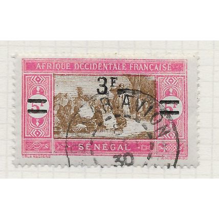 SENEGAL 1922 MARKET SCENE SELLERS BUYERS BOWLS BASKETS SURCHARGE USED 3F