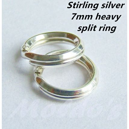 Stirling Silver Split Ring Charm Holder British Supplier 7mm Heavy Gauge C4