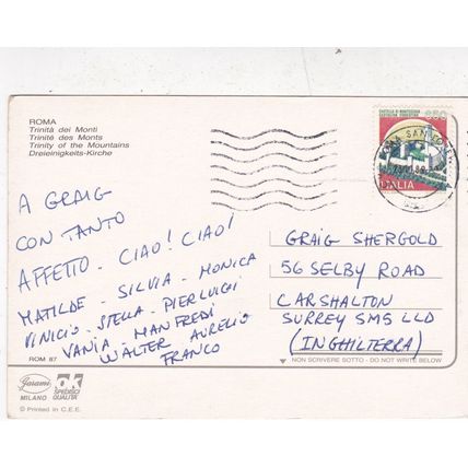 Roma Trinita del Monti Italy Postcard posted 1980 VGC