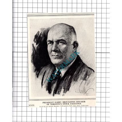 President Harry Broughton Housser Toronto Stock Exchange - 1937 Clipping / Print
