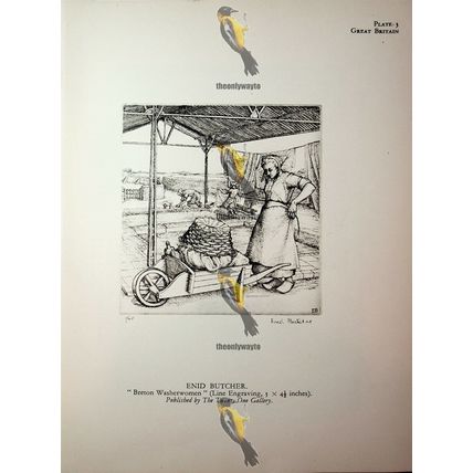 Breton Washerwoman & A Trawler, Book Illustration (Print), 1930