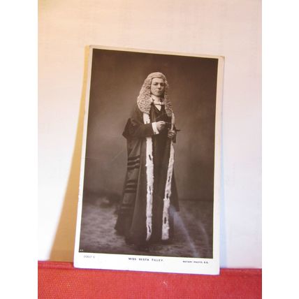 'JUDGE' VESTA TILLEY, MALE IMPERSONATOR, music hall used postcard RP 1907 pm=