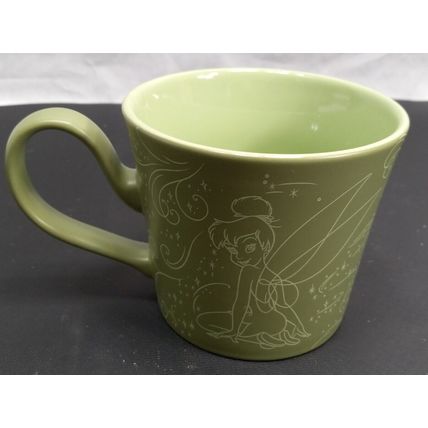 DISNEY Store Tinkerbell Fairies Green 20oz Coffee Mug Cup Sketch