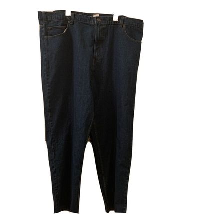 Harbor Bay Men's Big & Tall Blue Jeans Pockets Rugged Loose Fit Size 48x34