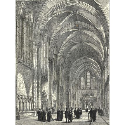 GREAT HALL OF THE NEW LAW COURTS 1872 VICTORIAN ENGRAVING
