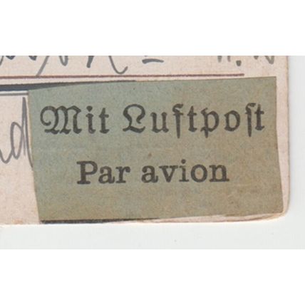 AIR MAIL old style etiquette on cover- 1934 Mannheim, Germany to London