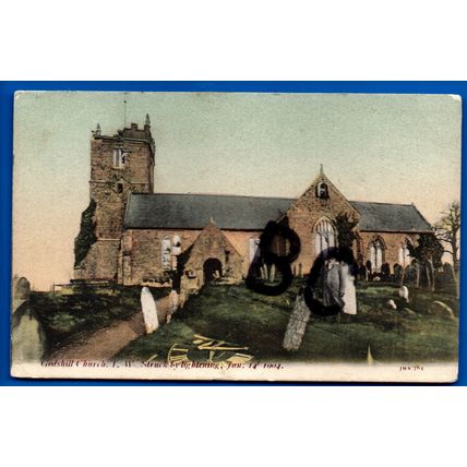 Postcard Unposted Godshill Church Isle Of Wight IOW Struck By Lightning Jan 1904