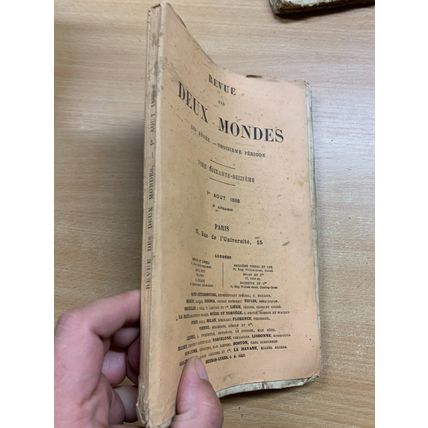 RARE* 1 AOUT 1886 "REVUE DES DEUX MONDES" FRENCH LARGE PAPERBACK BOOK (P3)