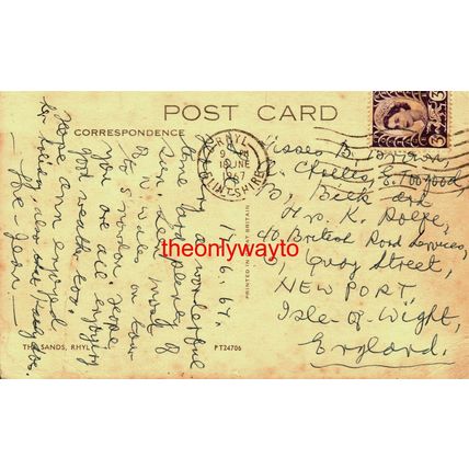 Sands, Rhyl, Denbighshire, Wales, PT24706 Postcard, 1967