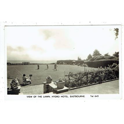Sussex postcard view of lawn Hydro Hotel Eastbourne