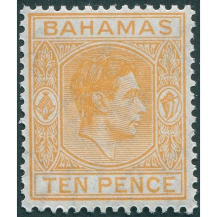 Bahamas 1946 10d yellow-orange SG154c unused