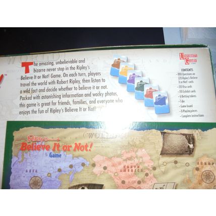Ripley's Believe it or Not! Board Game, University Games, 2000!! $30.00 Shipped!