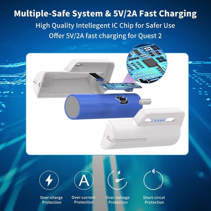 JUBOTY Battery Pack for Meta Quest 2, Fast Charging 5000Mah Lightweight Portable