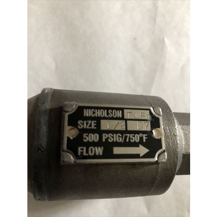 NEW 1/2" NPT Nicholson TA 502 Thermostatic Steam Trap 500 Psi ,BZ