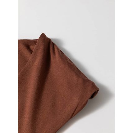 Coffee Solid Color U Neck Slim Fit Tank Top