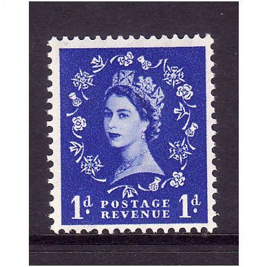 GREAT BRITAIN 1952 SG516 QEII TUDOR 1d ULTRAMARINE U/M MINT #5