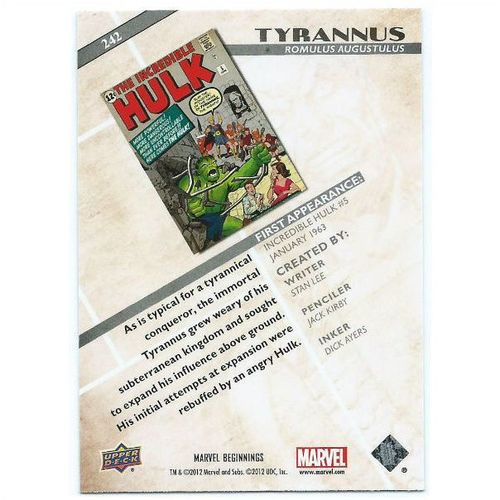 2012 Marvel Beginnings 2 - #242 - Tyrannus