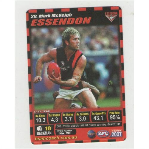 AFL 2007 Team Coach- 20 Mark McVeigh