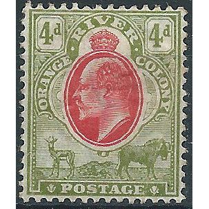 Orange River Colony 1903 SG144 4d Scarlet & Sage-Green Mounted Mint .. ..