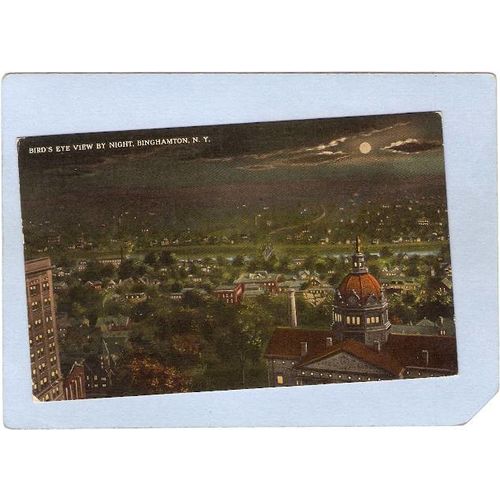 New York Binghamton Birds Eye View By Night ny_box2~532