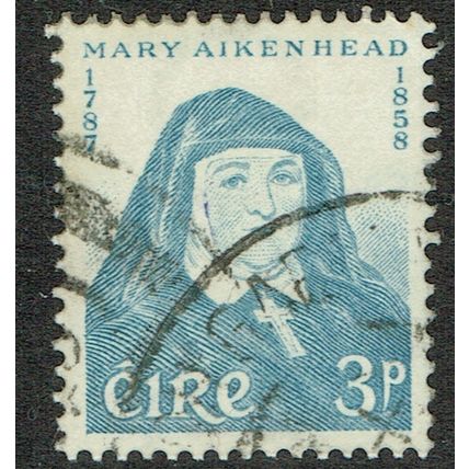 Ireland 1958 Death Cent Mother Mary Aikenhead 3d Prussian Blue SG174 FU