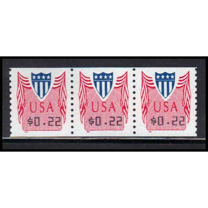 CVP33 22c Shield Very Fine MNH Strip of 3 PA5314