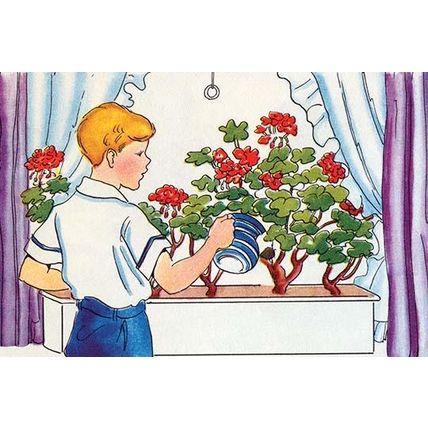 Watering the Plants 20 x 30 Poster