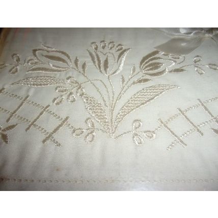 Early 1960s Artlin Fifth Avenue Decorative Pillow Case White Floral New in Pkg