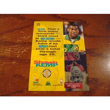 1993 Stadium Club, Autograph Card, w/COA, SHAWN KEMP, Sonics