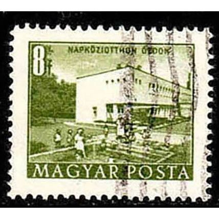 Hungary 1953 Buildings 8f Used Stamp.