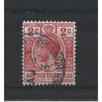 BritishHonduras.SG102 2c Red.Colour Unchecked.Fine Used.Oct24b