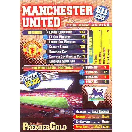 Merlin Premier Gold English Premier League 1996/97 Man Utd Club Logo