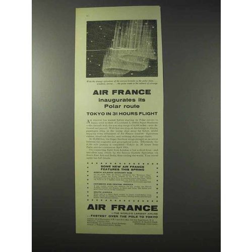 1958 Air France Ad - Inaugurates Its Polar Route