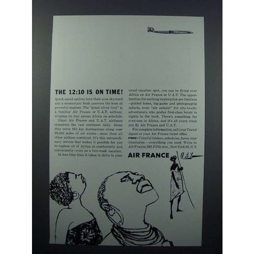 1958 Air France Ad - The 12:10 is on Time