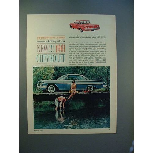 1961 Chevrolet Biscayne 4-door Sedan, Impala Car Ad!