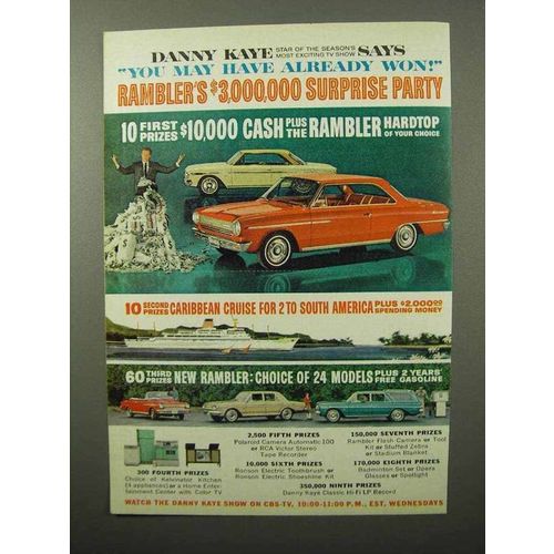 1964 Rambler Cars Ad - Danny Kaye