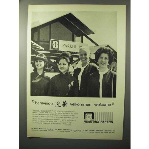 1964 Nekoosa Papers Ad - Bemvindo Velkommen Welcome