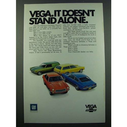 1971 Chevy Vega Ad - Kammback Wagon, Coupe, Panel Truck