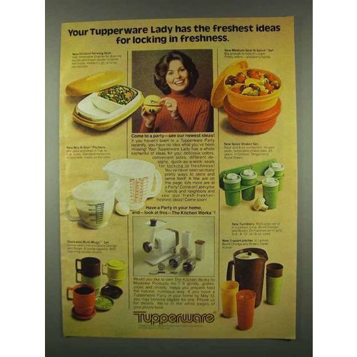 1978 Tupperware Ad - Divided Serving Dish; Mix-N-Stor