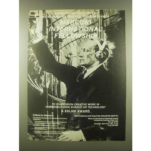 1985 Marconi International Fellowship Ad - Nominations