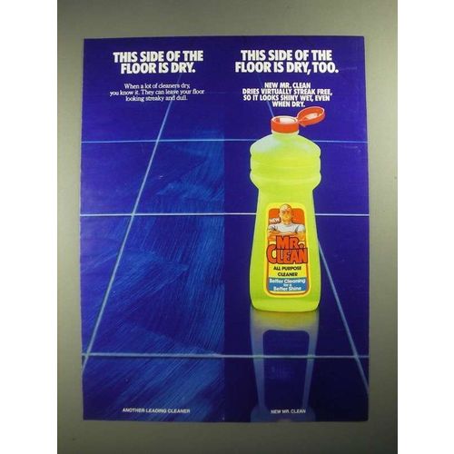 1987 Mr. Clean Cleaner Ad - This Side of the Floor is Dry