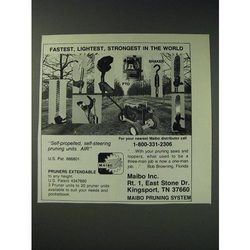 1987 Maibo Pruning Units Ad - Fastest, Lightest, Strongest in the world