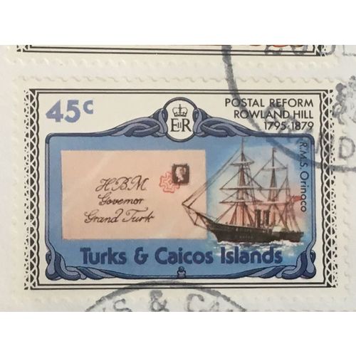 Turks & Caicos 1979 Rowland Hill 45c GB Penny Black Used SG547 stamp ex mini sht