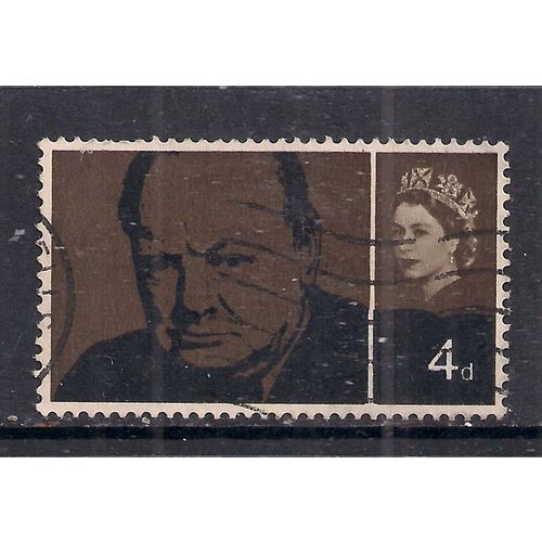 GB 1965 QE2 4d Churchill Commemoration used stamp ( F988 )