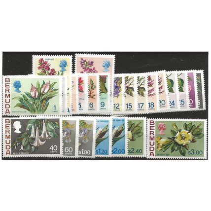 Bermuda 1970-75 Flowers FULL Set of 24 SG249-2645a Unmounted Mint . .. .