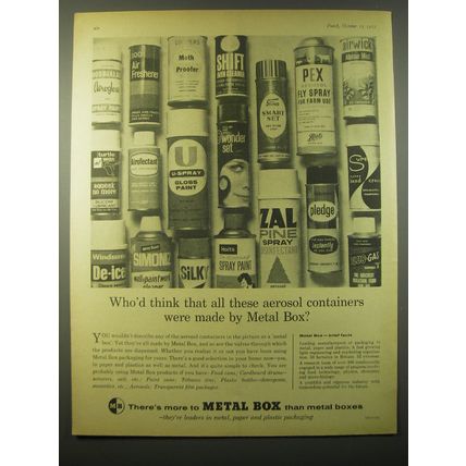 1965 Metal Box Ad - Who'd think that all these aerosol containers were made