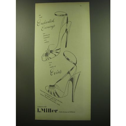 1949 I. Miller Evins Shoes Advertisement - Aside and Nuance - enchanted evenings